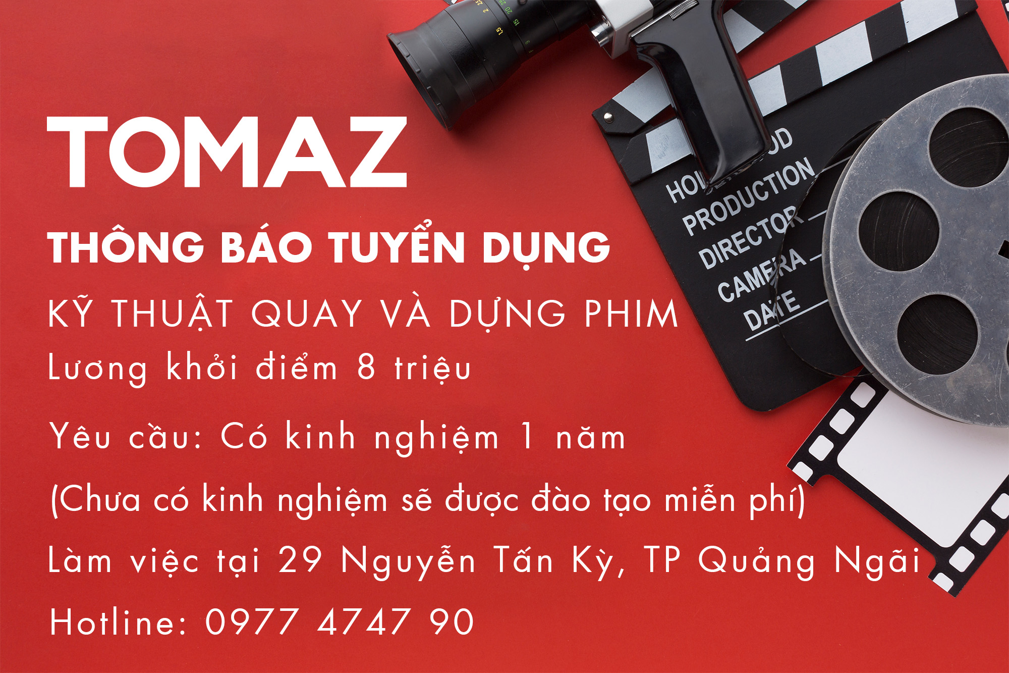 [TUYỂN DỤNG] KỸ THUẬT QUAY DỰNG PHIM (CHÍNH THỨC, CTV, HỌC VIÊN)