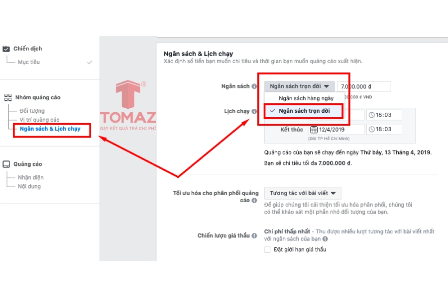 Cài đặt ngân sách trọn đời giúp quảng cáo được tối ưu hơn