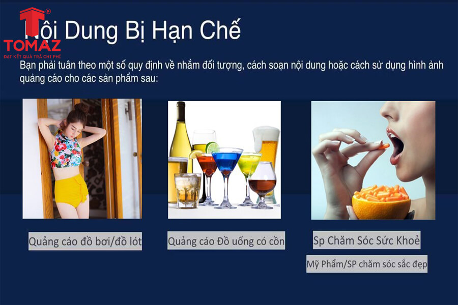 Những nội dung bị hạn chế hoặc cấm quảng cáo