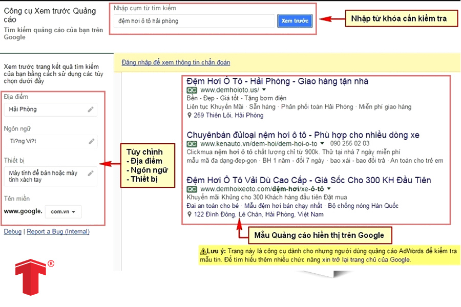 quảng cáo google adwords không hiển thị