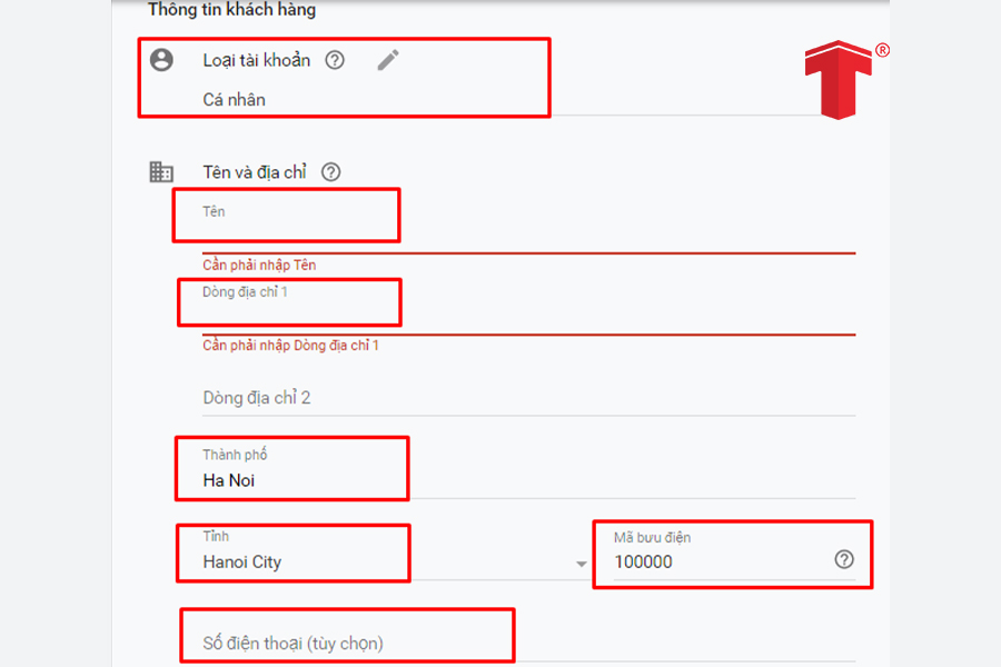 tạo tài khoản quảng cáo google adwords