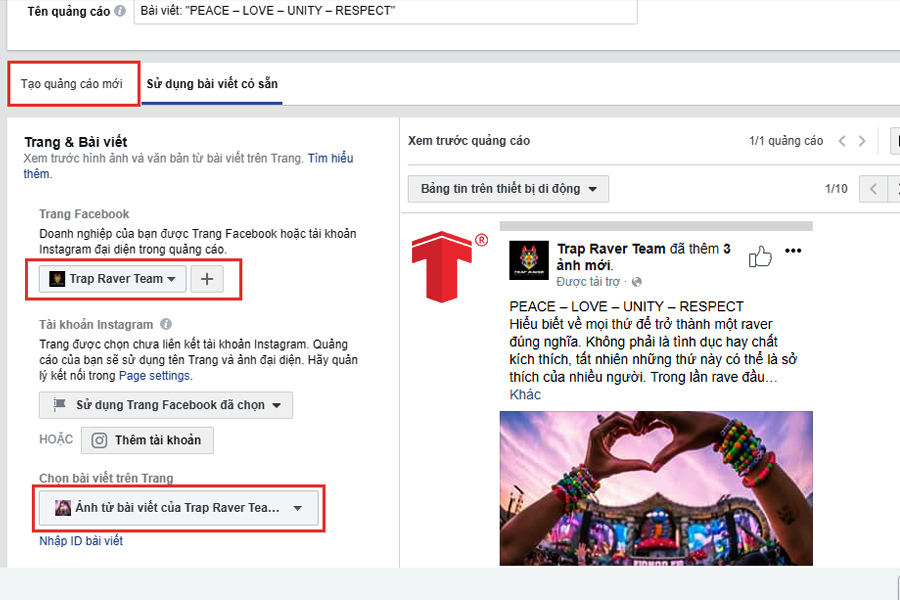 quảng cáo bài viết trên facebook