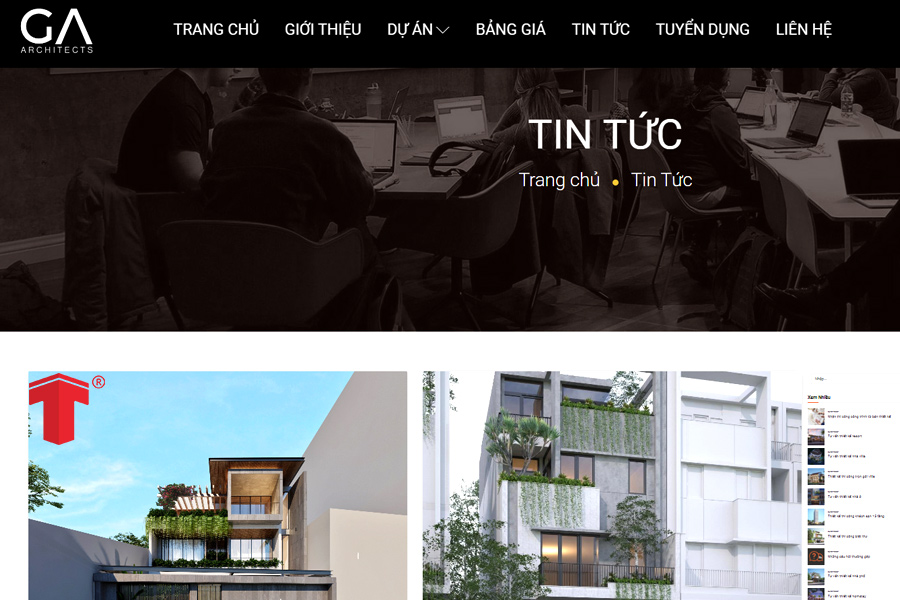 thiết kế website kiến trúc