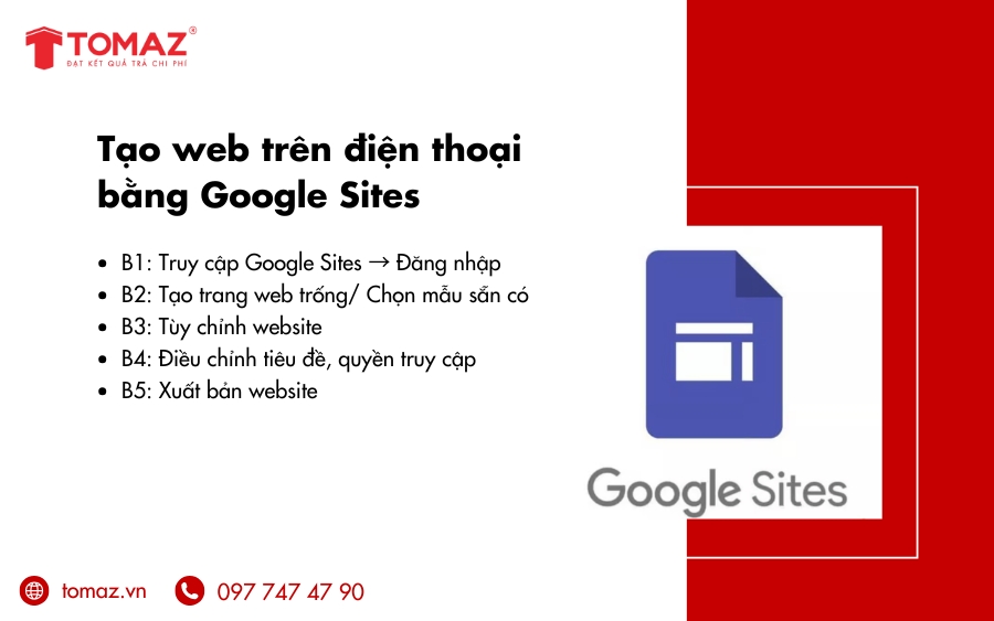 Cách tạo web trên điện thoại bằng Google Sites