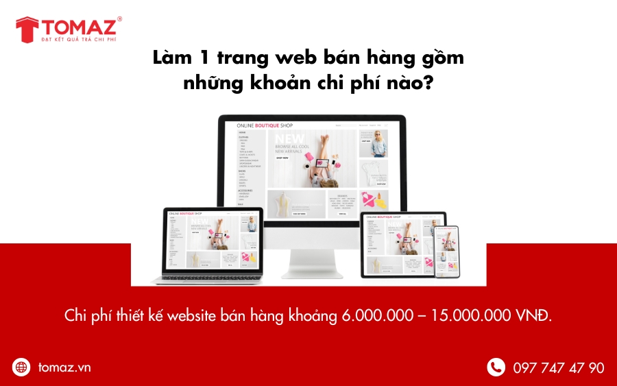 Giá làm 1 trang web bán hàng bao gồm chi phí thiết kế website