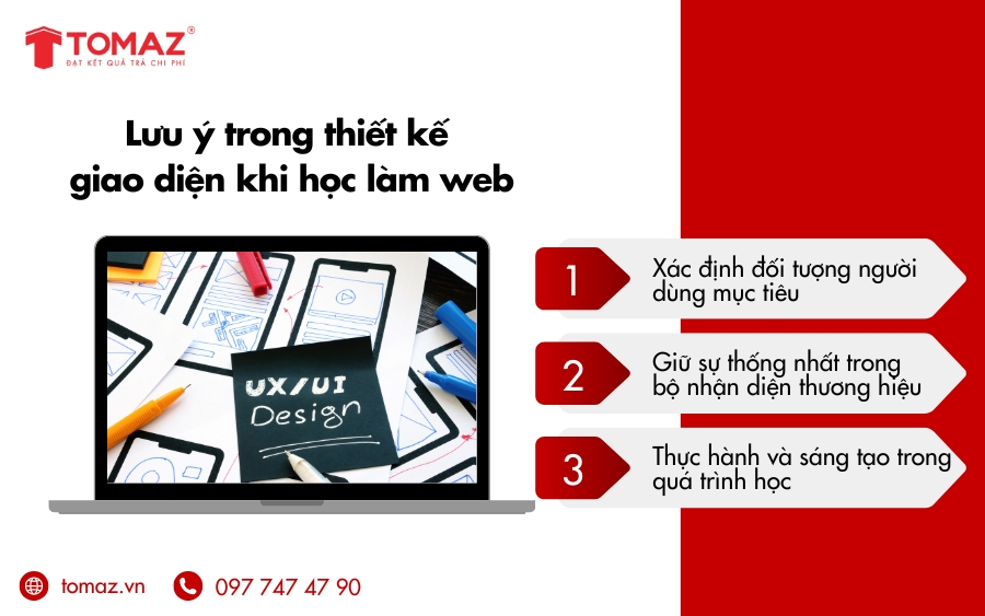 Những lưu ý quan trọng trong thiết kế giao diện khi học làm web