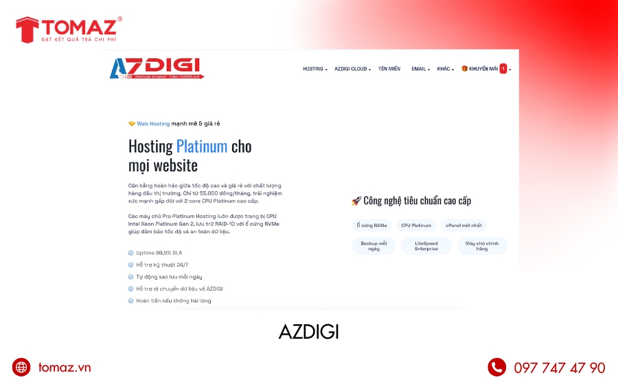 AZDIGI - Địa chỉ mua hosting uy tín hàng đầu Việt Nam