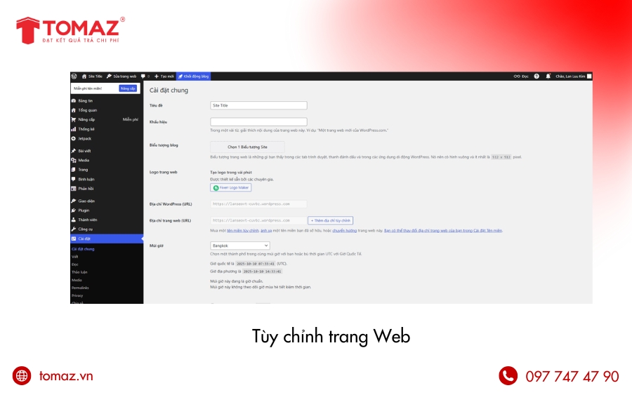 Cách tạo website bằng WordPress miễn phí - Tuỳ chỉnh trang web