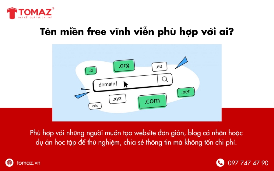 Tên miền miễn phí vĩnh viễn chỉ phù hợp với một số đối tượng nhất định