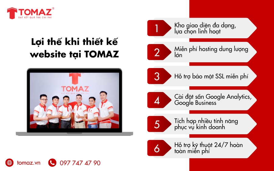 Lợi thế khi lựa chọn thiết kế website tại Tomaz