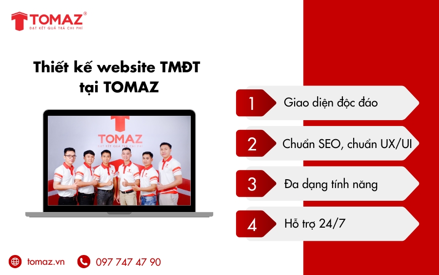 Thiết kế trang web thương mại điện tử chuyên nghiệp tại TOMAZ