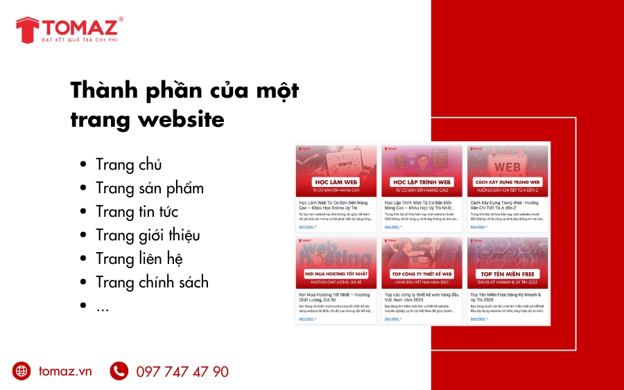Các loại trang website phổ biến