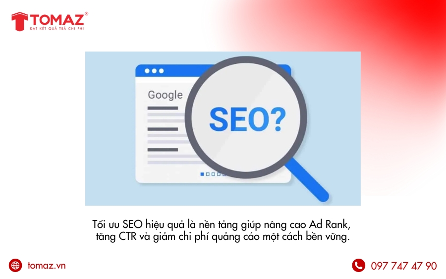 Tối ưu SEO giúp cải thiện Ad Rank hiệu quả