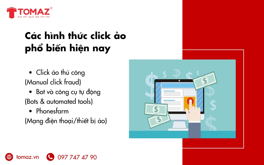 Các hình thức click ảo phổ biến hiện nay