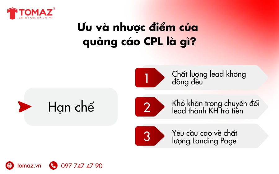 Nhược điểm của quảng cáo CPL là gì?
