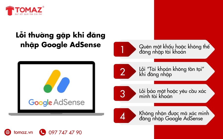 Những lỗi thường gặp khi đăng nhập Google AdSense