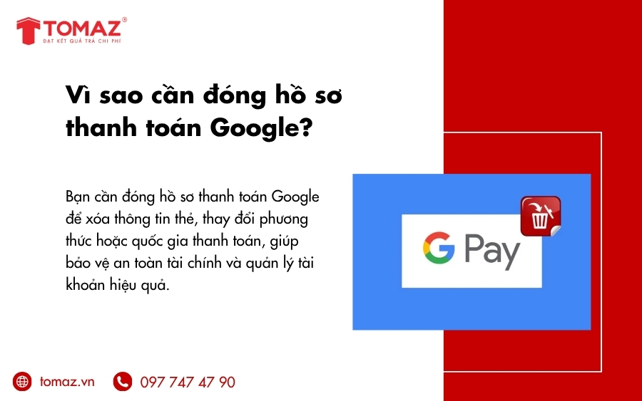 Đóng hồ sơ thanh toán Google để xóa thông tin thẻ, thay đổi phương thức thanh toán