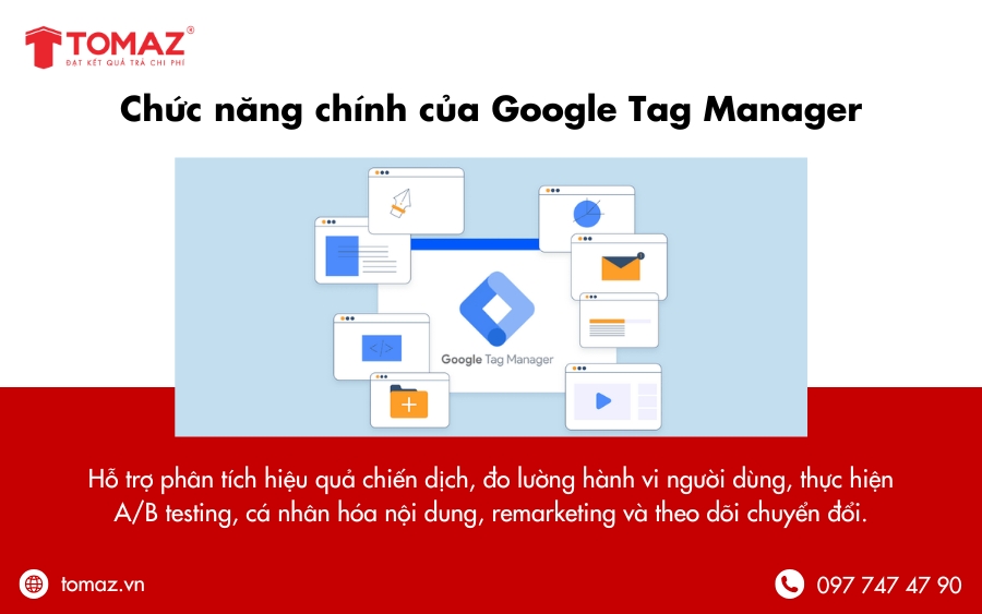 Chức năng chính của Google Tag Manager