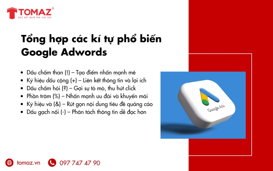 Tổng hợp các kí tự đặc biệt Google Adwords phổ biến nhất