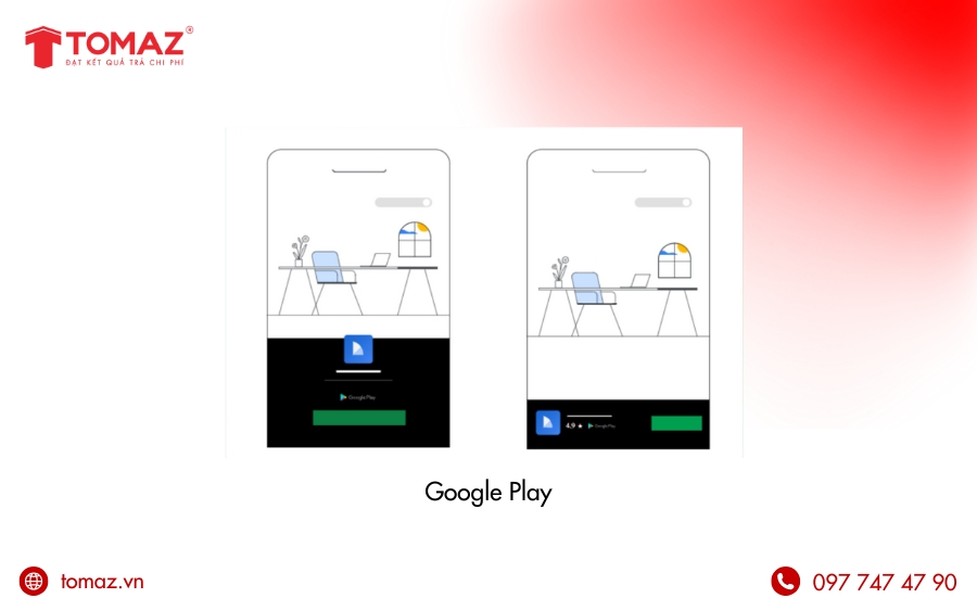 Quảng cáo ứng dụng hiển thị ở Google Play