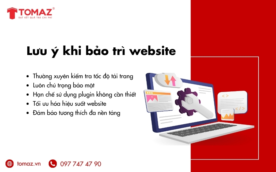 Những lưu ý quan trọng khi bảo trì website
