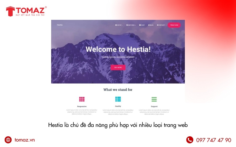 Mẫu giao diện website bán hàng WordPress đẹp - Hestia Pro
