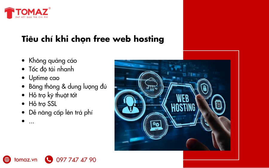 Tiêu chí quan trọng khi chọn free website hosting