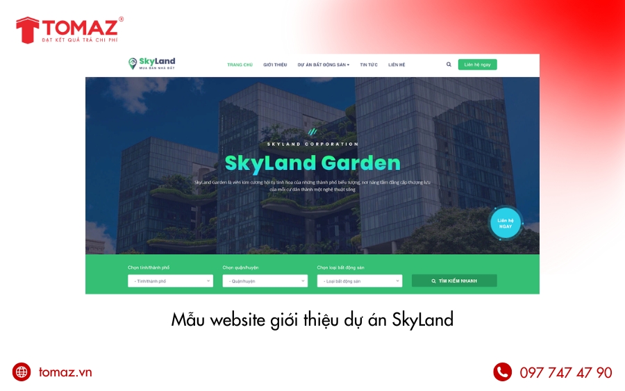 Mẫu Giao Diện Website Bất Động Sản SkyLand