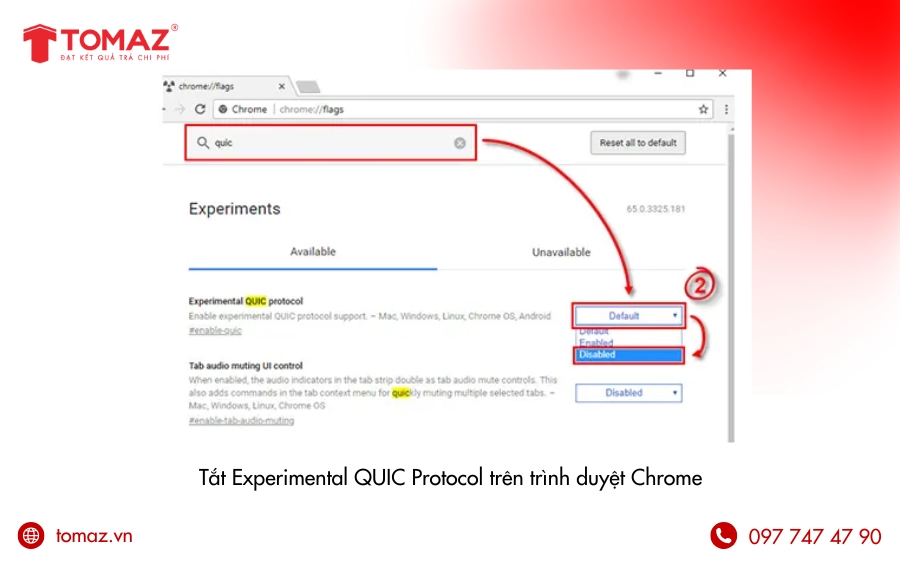Tắt Experimental QUIC Protocol trên trình duyệt Chrome