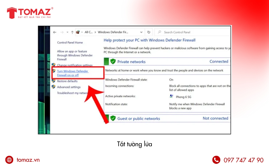 Tắt tường lửa trên máy tính
