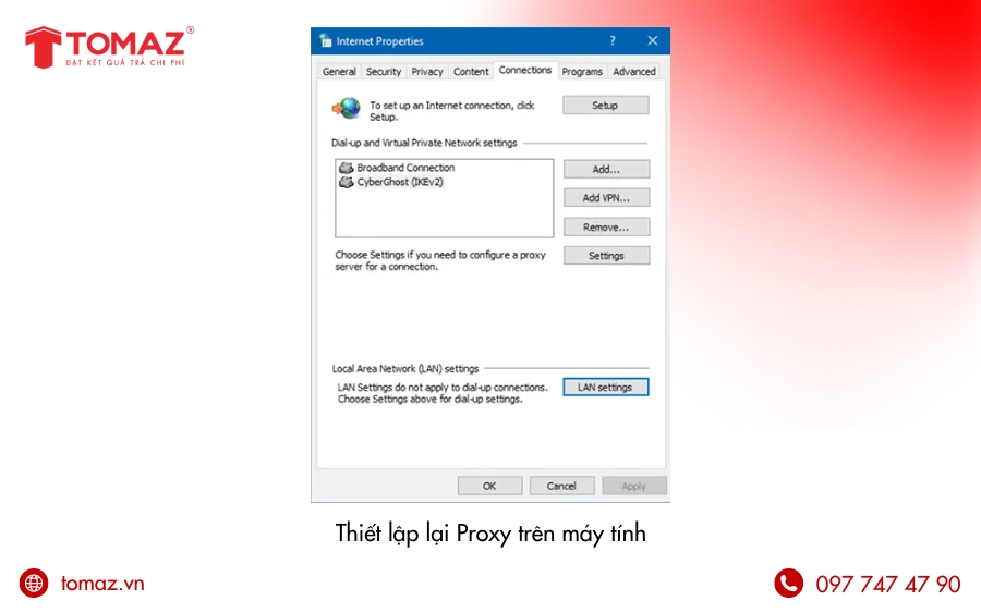 Thiết lập lại Proxy trên máy tính