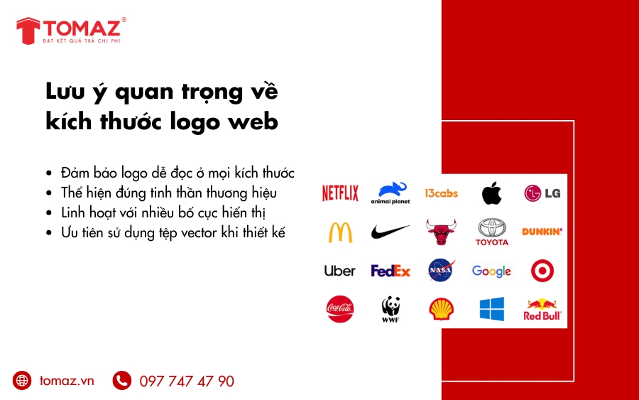 Những lưu ý quan trọng về kích thước logo web