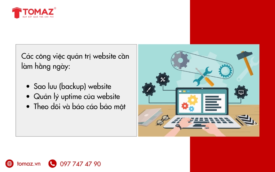 Các công việc quản trị website cần làm hằng ngày
