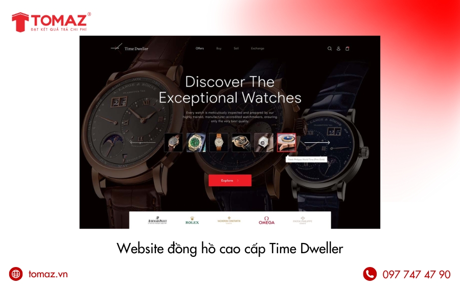 Mẫu thiết kế website bán đồng hồ
