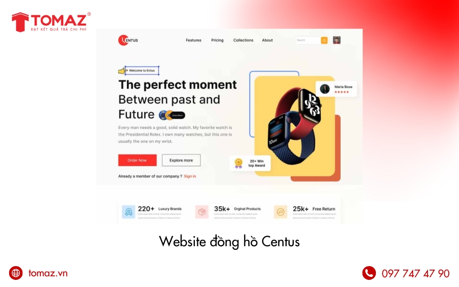 Mẫu thiết kế website bán đồng hồ