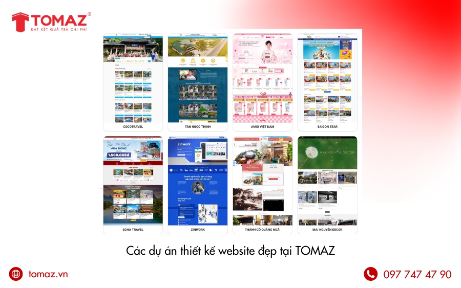 Tham khảo các dự án thiết kế website đẹp tại TOMAZ