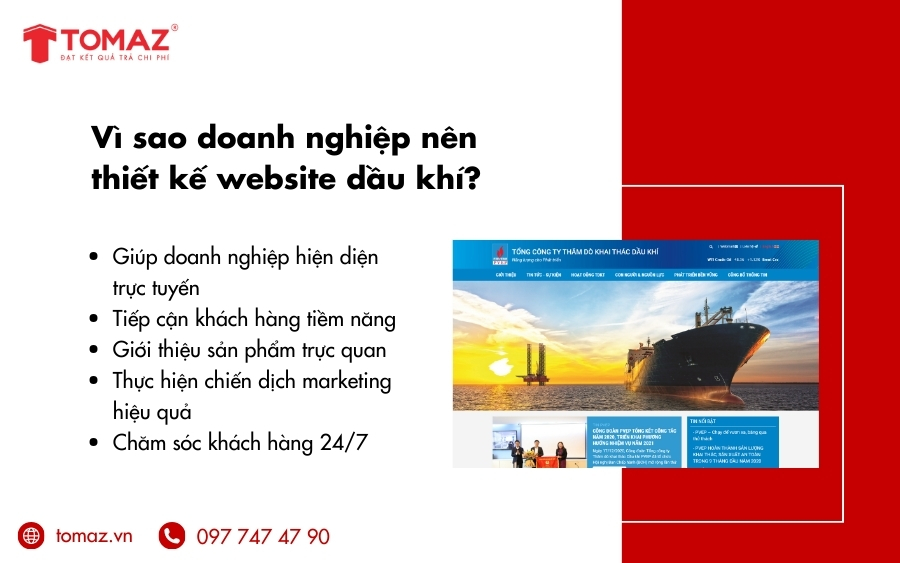 Vì sao doanh nghiệp nên thiết kế website dầu khí?