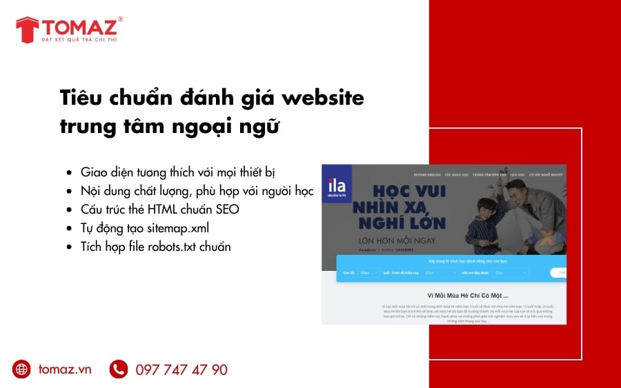 Các tiêu chuẩn đánh giá website trung tâm ngoại ngữ chuẩn SEO