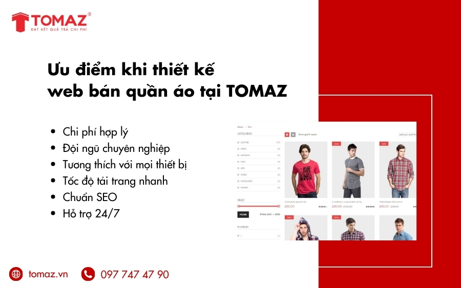 Ưu điểm nổi bật khi thiết kế web bán quần áo tại TOMAZ