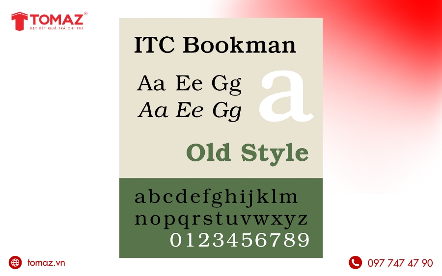 Các font chữ tiếng Việt đẹp dùng cho website - Bookman