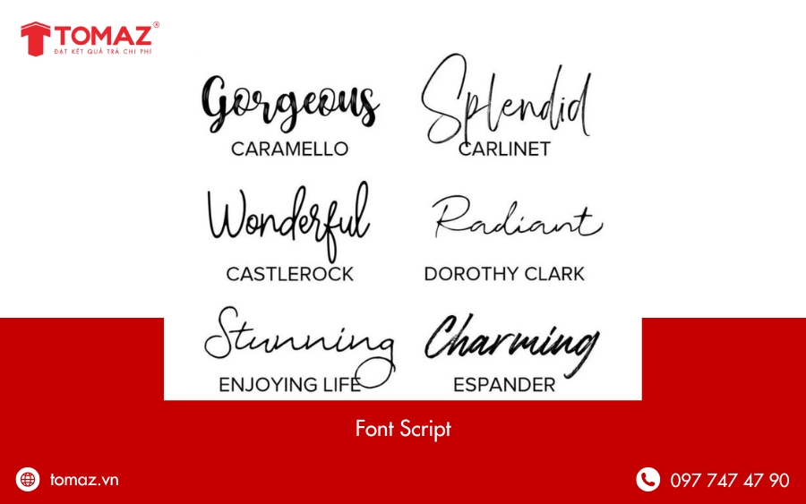 Các loại font phổ biến hiện nay - Script
