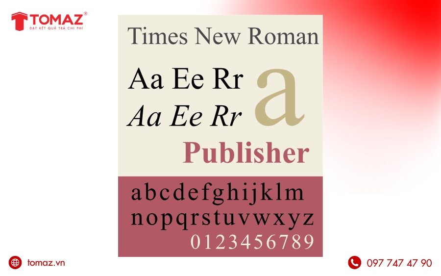 Các font chữ tiếng Việt đẹp dùng cho website - Times New Roman