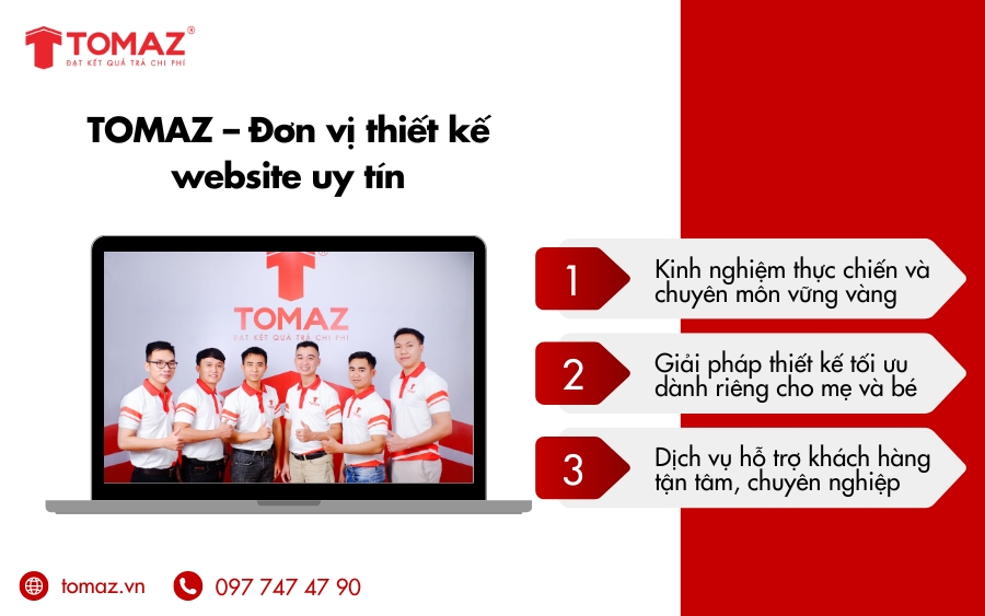 Đơn vị thiết kế web mẹ và bé uy tín