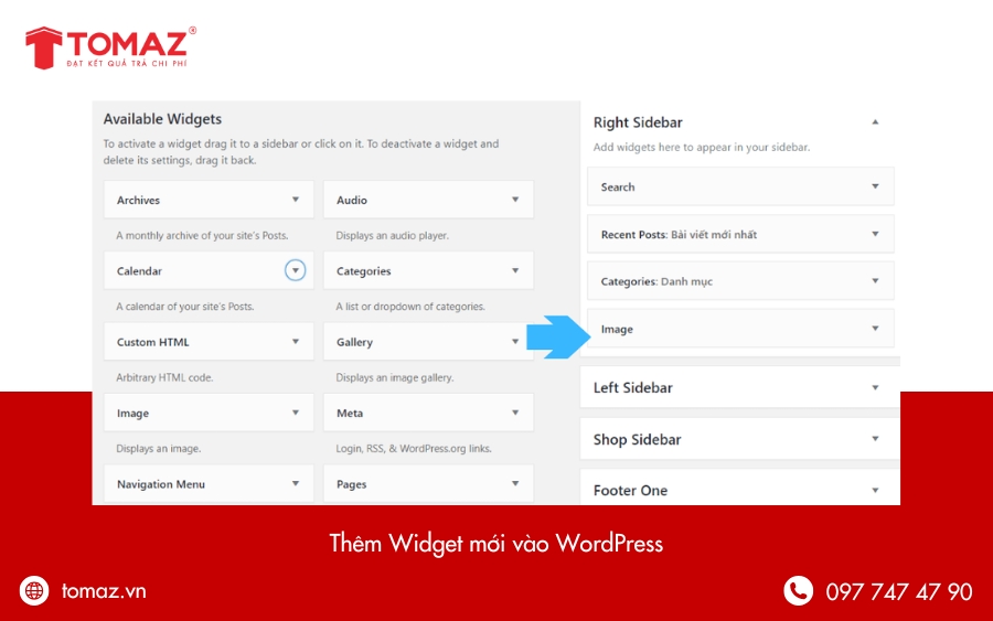Cách thêm widget mới vào WordPress