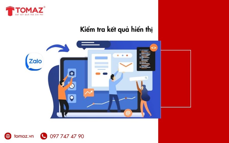 Kiểm tra và xác nhận hoàn thiện nhúng zalo chat vào website