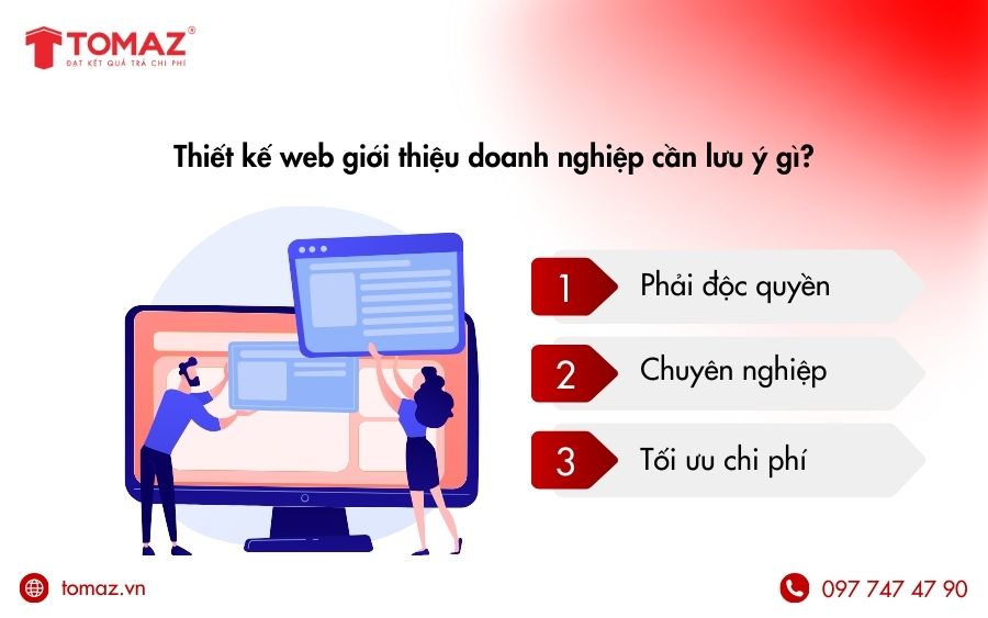 Tomaz mang đến thiết kế web giới thiệu công ty độc quyền cho thương hiệu