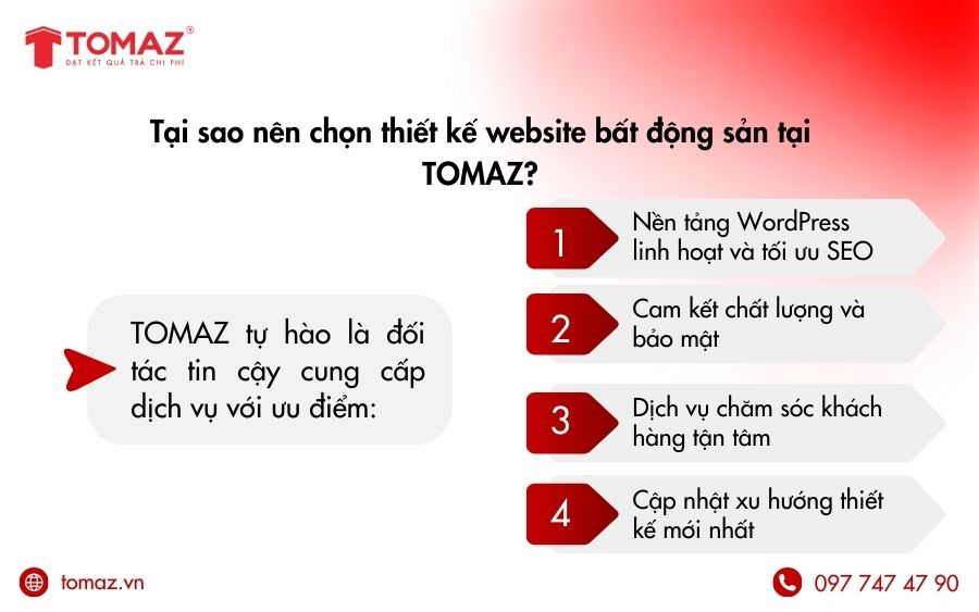 4 lý do nên chọn thiết kế website bất động sản tại Tomaz