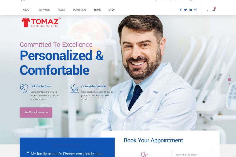 Mẫu thiết kế website phòng khám nha khoa 6