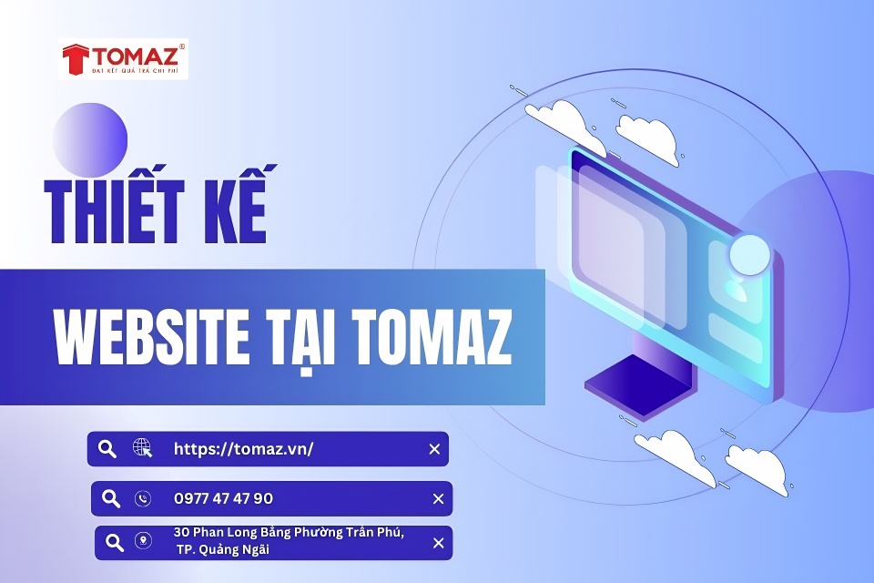 Thông tin liên hệ về dịch vụ thiết kế website TOMAZ