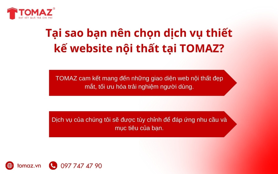 Tại sao bạn nên chọn dịch vụ thiết kế website nội thất tại TOMAZ.